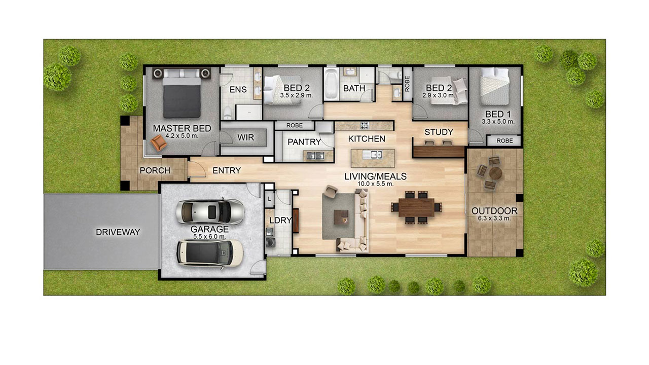 Floor and Site Plan Combination